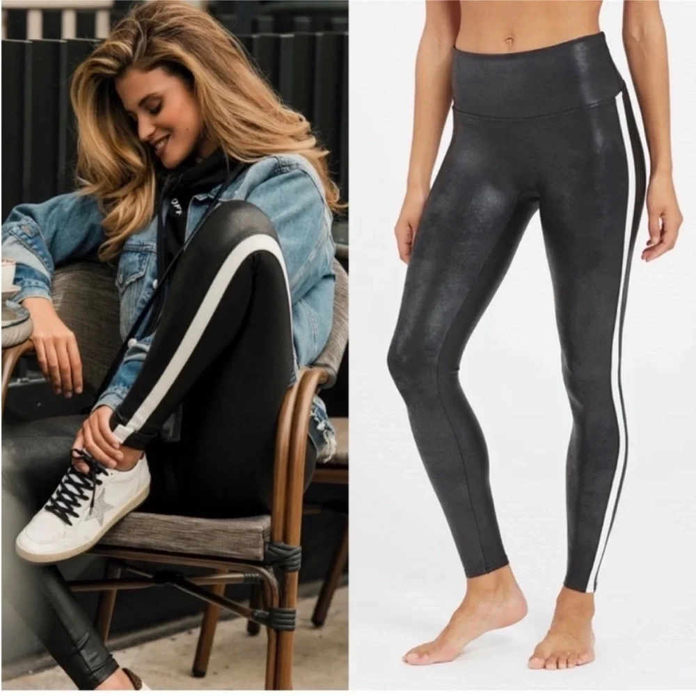 Spanx faux leather tummy control leggings - Picture 3 of 6